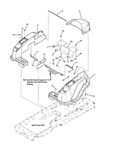 Fender Group Diagram and Parts List for 107280063-7800753A,ZTS7000 2011 Briggs and Stratton Lawn Tractor Accessories